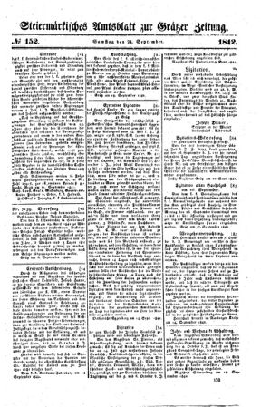 Steyermärkisches Amtsblatt zur Grätzer Zeitung 18420924 Seite: 1