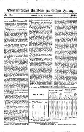 Steyermärkisches Amtsblatt zur Grätzer Zeitung 18420927 Seite: 1