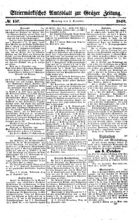 Steyermärkisches Amtsblatt zur Grätzer Zeitung 18421003 Seite: 1