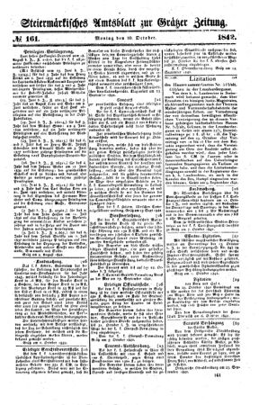 Steyermärkisches Amtsblatt zur Grätzer Zeitung 18421010 Seite: 1