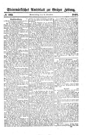 Steyermärkisches Amtsblatt zur Grätzer Zeitung 18421013 Seite: 1