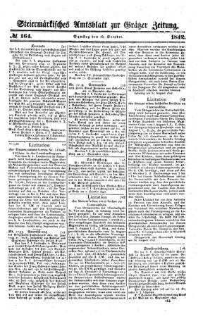 Steyermärkisches Amtsblatt zur Grätzer Zeitung 18421015 Seite: 1