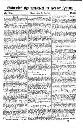 Steyermärkisches Amtsblatt zur Grätzer Zeitung 18421017 Seite: 1