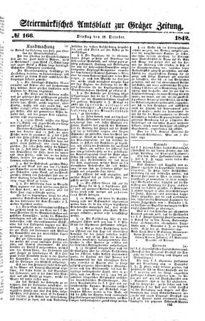 Steyermärkisches Amtsblatt zur Grätzer Zeitung 18421018 Seite: 1