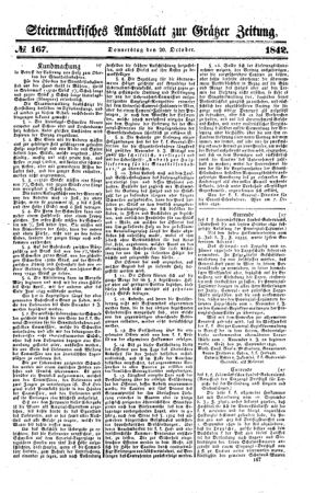 Steyermärkisches Amtsblatt zur Grätzer Zeitung 18421020 Seite: 1