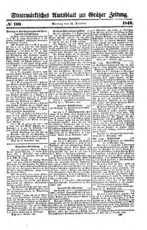 Steyermärkisches Amtsblatt zur Grätzer Zeitung 18421024 Seite: 1