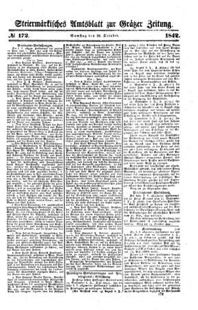 Steyermärkisches Amtsblatt zur Grätzer Zeitung 18421029 Seite: 1