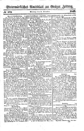 Steyermärkisches Amtsblatt zur Grätzer Zeitung 18421031 Seite: 1