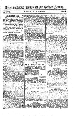 Steyermärkisches Amtsblatt zur Grätzer Zeitung 18421103 Seite: 1