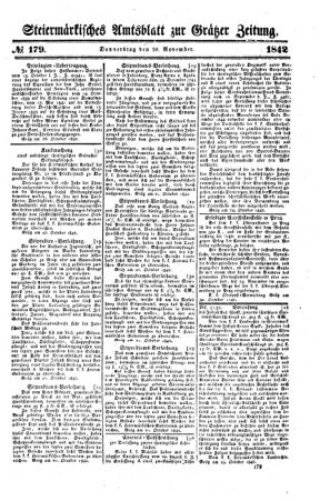 Steyermärkisches Amtsblatt zur Grätzer Zeitung 18421110 Seite: 1