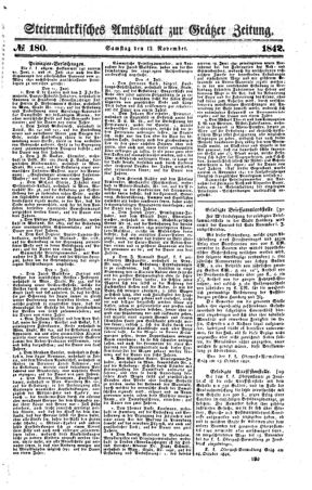 Steyermärkisches Amtsblatt zur Grätzer Zeitung 18421112 Seite: 1