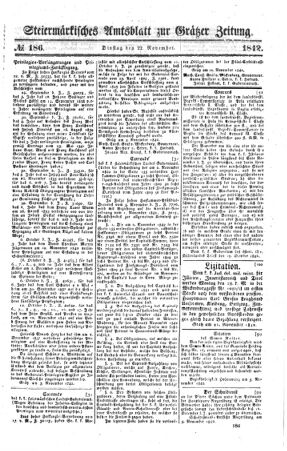 Steyermärkisches Amtsblatt zur Grätzer Zeitung 18421122 Seite: 1