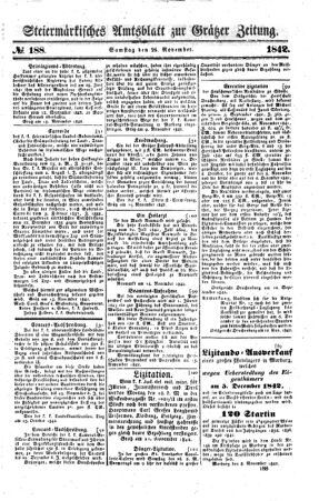 Steyermärkisches Amtsblatt zur Grätzer Zeitung 18421126 Seite: 1