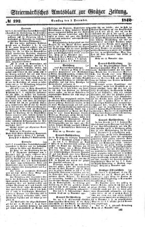 Steyermärkisches Amtsblatt zur Grätzer Zeitung 18421203 Seite: 1