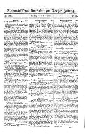 Steyermärkisches Amtsblatt zur Grätzer Zeitung 18421206 Seite: 1