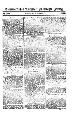 Steyermärkisches Amtsblatt zur Grätzer Zeitung 18421207 Seite: 1