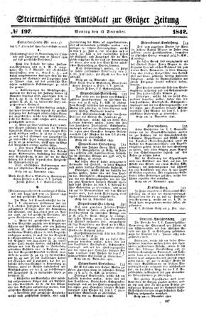 Steyermärkisches Amtsblatt zur Grätzer Zeitung 18421212 Seite: 1