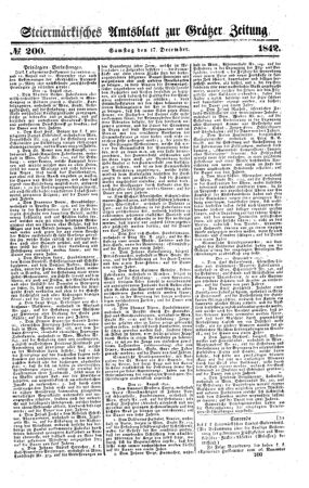 Steyermärkisches Amtsblatt zur Grätzer Zeitung 18421217 Seite: 1