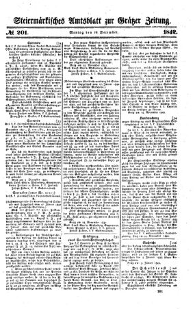 Steyermärkisches Amtsblatt zur Grätzer Zeitung 18421219 Seite: 1