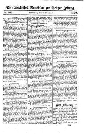 Steyermärkisches Amtsblatt zur Grätzer Zeitung 18421222 Seite: 1