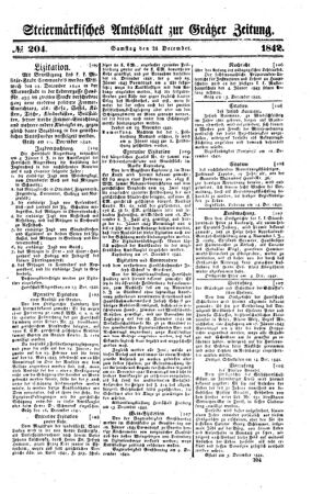 Steyermärkisches Amtsblatt zur Grätzer Zeitung 18421224 Seite: 1