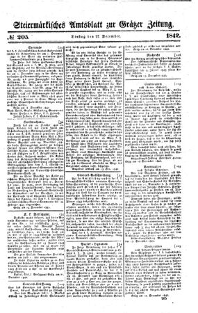 Steyermärkisches Amtsblatt zur Grätzer Zeitung 18421227 Seite: 1