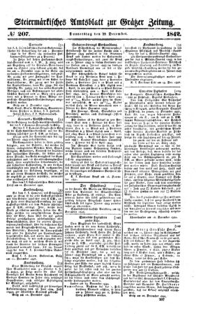 Steyermärkisches Amtsblatt zur Grätzer Zeitung 18421229 Seite: 1