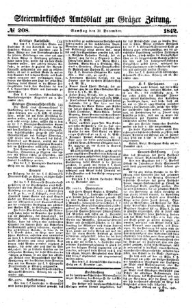 Steyermärkisches Amtsblatt zur Grätzer Zeitung 18421231 Seite: 1