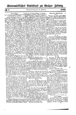 Steyermärkisches Amtsblatt zur Grätzer Zeitung 18430112 Seite: 1