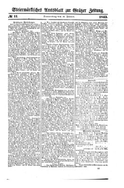 Steyermärkisches Amtsblatt zur Grätzer Zeitung 18430119 Seite: 1