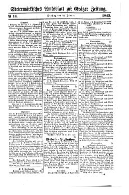 Steyermärkisches Amtsblatt zur Grätzer Zeitung 18430124 Seite: 1