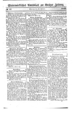 Steyermärkisches Amtsblatt zur Grätzer Zeitung 18430130 Seite: 1