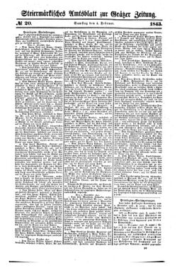 Steyermärkisches Amtsblatt zur Grätzer Zeitung 18430204 Seite: 1