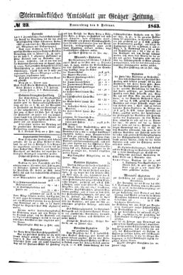 Steyermärkisches Amtsblatt zur Grätzer Zeitung 18430209 Seite: 1