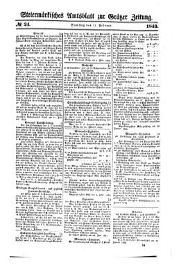 Steyermärkisches Amtsblatt zur Grätzer Zeitung 18430211 Seite: 1