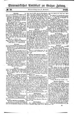 Steyermärkisches Amtsblatt zur Grätzer Zeitung 18430223 Seite: 1