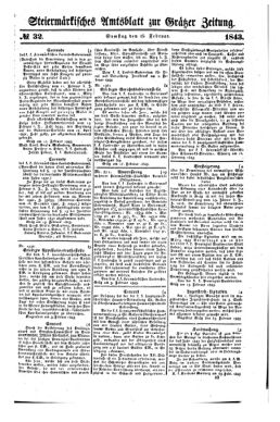 Steyermärkisches Amtsblatt zur Grätzer Zeitung 18430225 Seite: 1