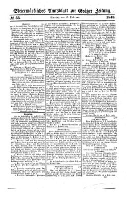 Steyermärkisches Amtsblatt zur Grätzer Zeitung 18430227 Seite: 1