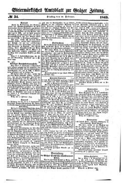 Steyermärkisches Amtsblatt zur Grätzer Zeitung 18430228 Seite: 1