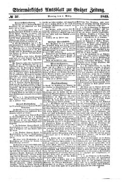 Steyermärkisches Amtsblatt zur Grätzer Zeitung 18430306 Seite: 1