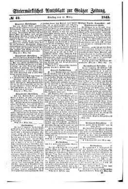 Steyermärkisches Amtsblatt zur Grätzer Zeitung 18430314 Seite: 1