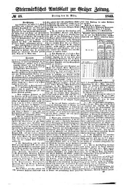 Steyermärkisches Amtsblatt zur Grätzer Zeitung 18430324 Seite: 1