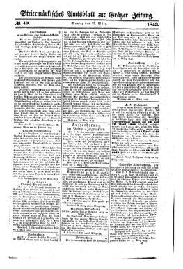 Steyermärkisches Amtsblatt zur Grätzer Zeitung 18430327 Seite: 1