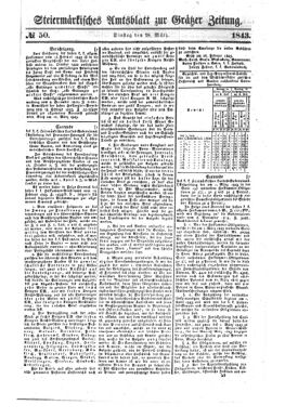 Steyermärkisches Amtsblatt zur Grätzer Zeitung 18430328 Seite: 1