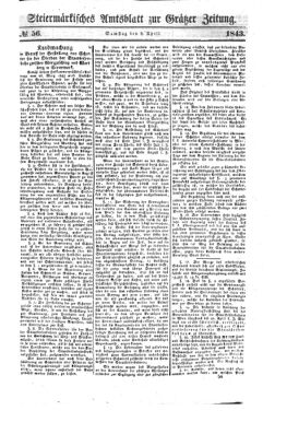 Steyermärkisches Amtsblatt zur Grätzer Zeitung 18430408 Seite: 1