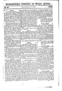 Steyermärkisches Amtsblatt zur Grätzer Zeitung 18430413 Seite: 1