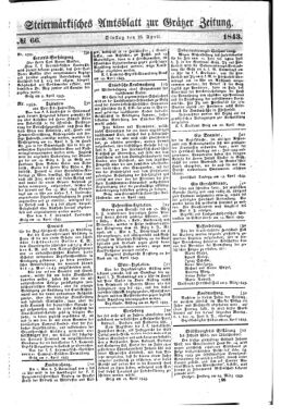 Steyermärkisches Amtsblatt zur Grätzer Zeitung 18430425 Seite: 1