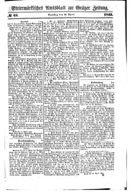 Steyermärkisches Amtsblatt zur Grätzer Zeitung 18430429 Seite: 1