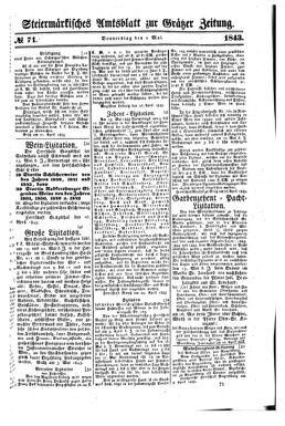 Steyermärkisches Amtsblatt zur Grätzer Zeitung 18430504 Seite: 1