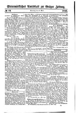 Steyermärkisches Amtsblatt zur Grätzer Zeitung 18430508 Seite: 1